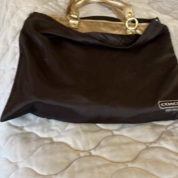 Coach Poppy Signature Collection Gold Metallic Tote - Picture 10 of 12